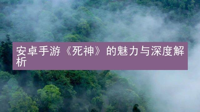 安卓手游《死神》的魅力与深度解析