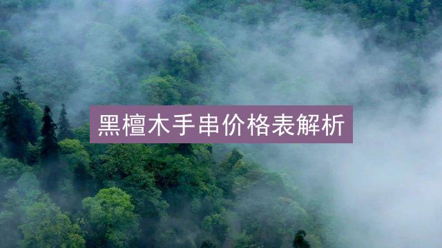 黑檀木手串价格表解析