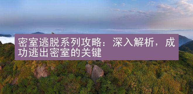 密室逃脱系列攻略：深入解析，成功逃出密室的关键