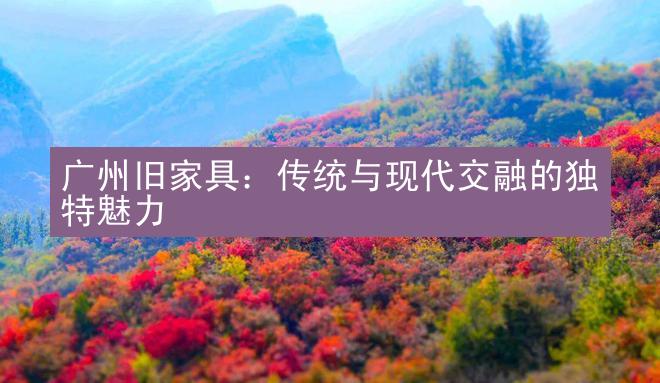 广州旧家具：传统与现代交融的独特魅力