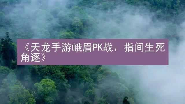 《天龙手游峨眉PK战，指间生死角逐》