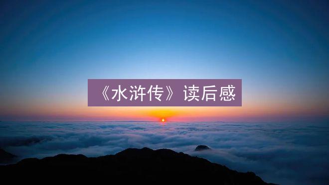 《水浒传》读后感