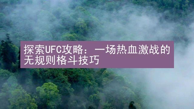 探索UFC攻略：一场热血激战的无规则格斗技巧